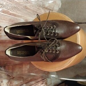 Michael Michael Kors women leather platform stiletto heeled Oxford shoes